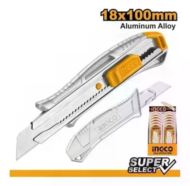 CORTA CARTON CARTONERO EXACTO CUCHILLO INGCO ALUMINIO - 4