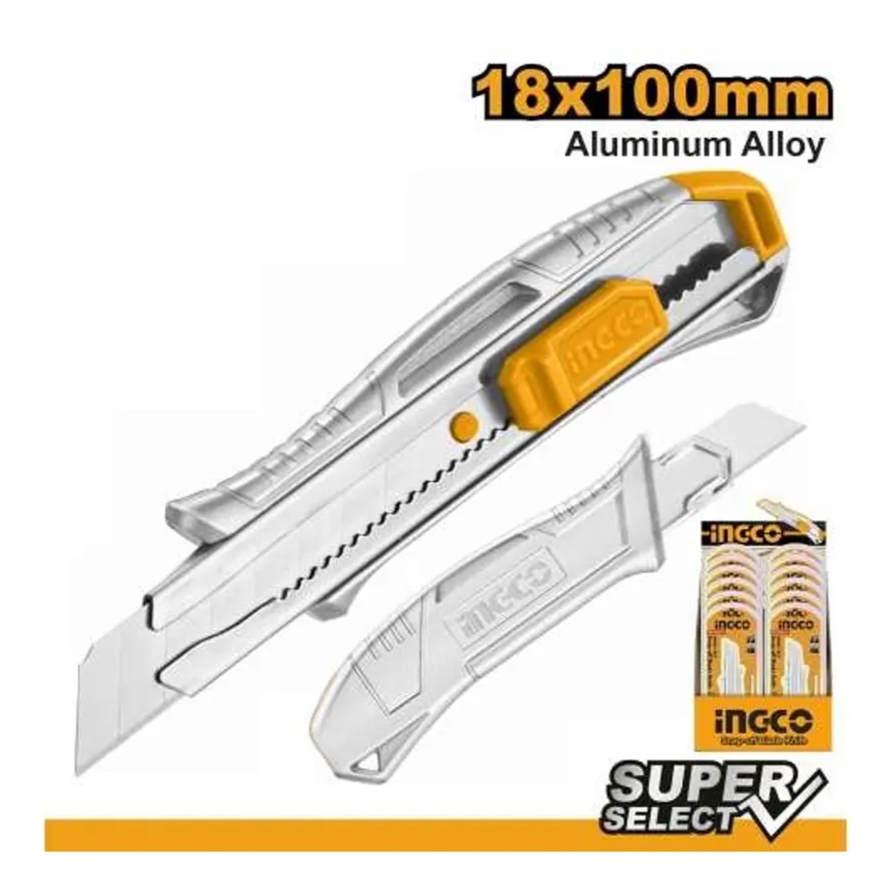 CUCHILLO CARTONERO ALUMINIO INGCO 18X100 MM HKNS11807 - 4