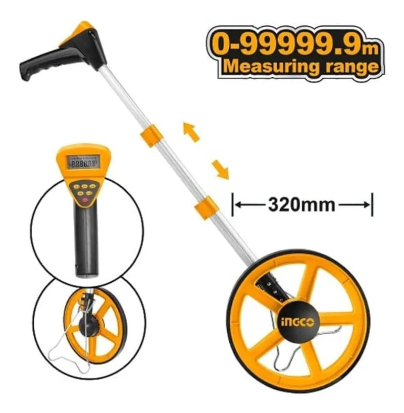 ODÓMETRO INGCO DIGITAL RUEDA MEDICIÓN 32 CM + BOLSO HDMW23 - 4