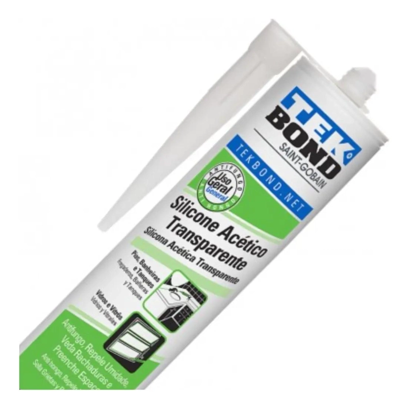 SILICONA ACETICA CONSTRU TEKBOND 270 ML INCOLORO TRANSPARENT - 2