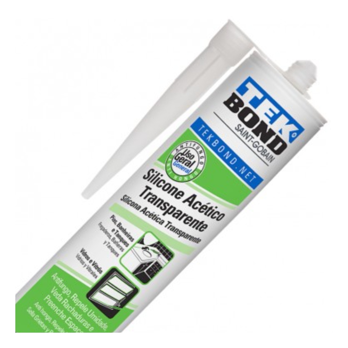 SILICONA ACETICA CONSTRU TEKBOND 270 ML INCOLORO TRANSPARENT - 2
