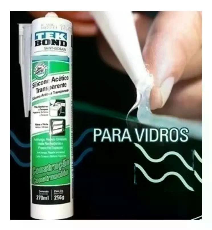 SILICONA ACETICA CONSTRU TEKBOND 270 ML INCOLORO TRANSPARENT - 4