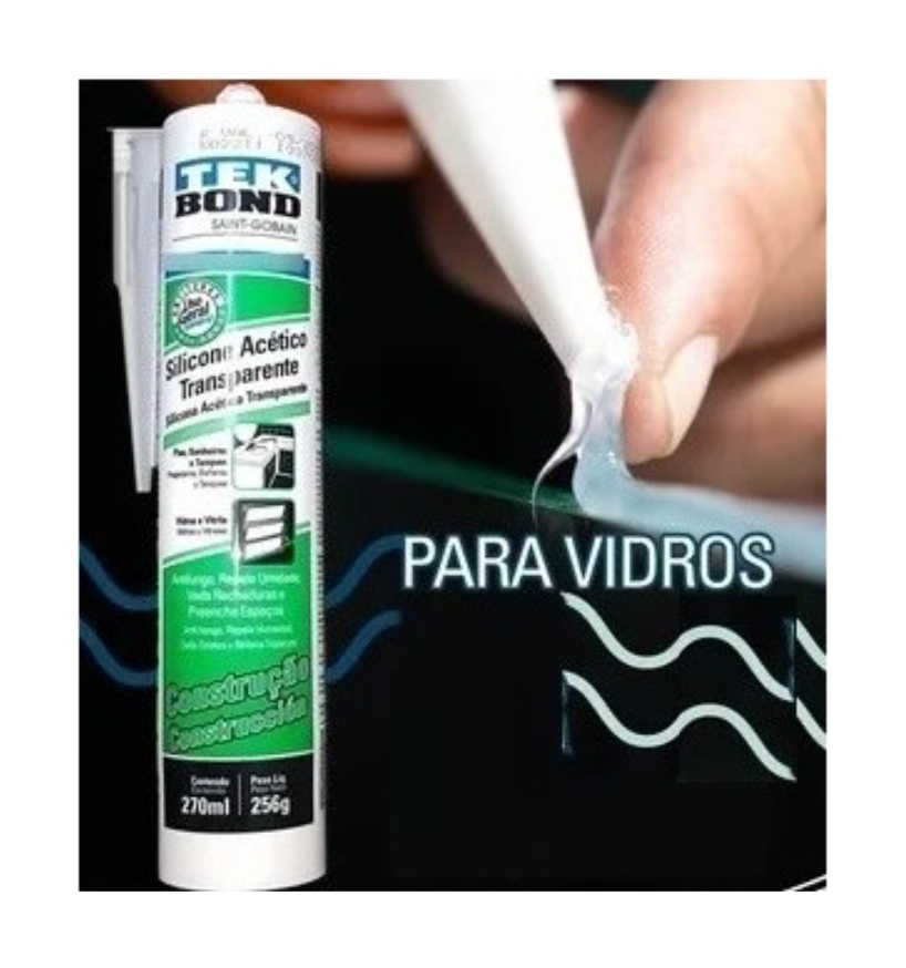 SILICONA ACETICA CONSTRU TEKBOND 270 ML INCOLORO TRANSPARENT - 4