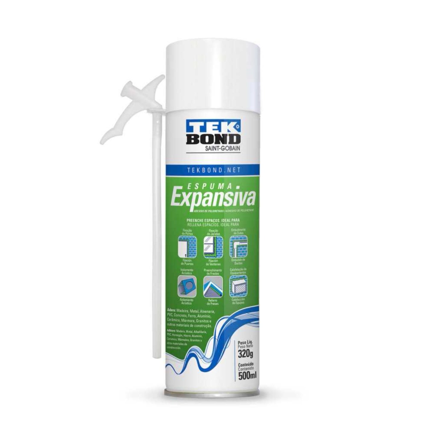 PACK 6 ESPUMA EXPANSIVA PU TEKBOND 320 G / 500 ML USO GENERA - 2