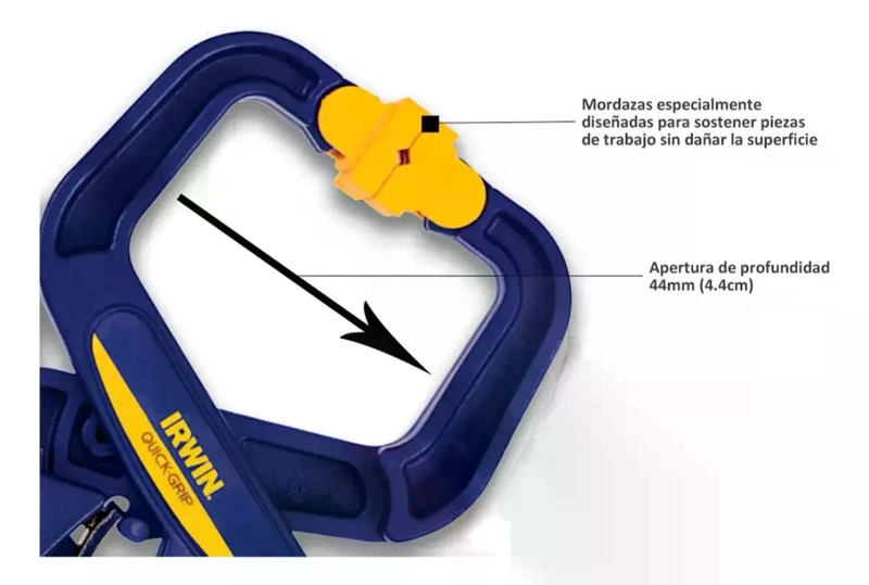 PRENSA IRWIN MANO HANDI CLAMP 38 MM 1.5 QUICK-GRIP 59100CD - 4