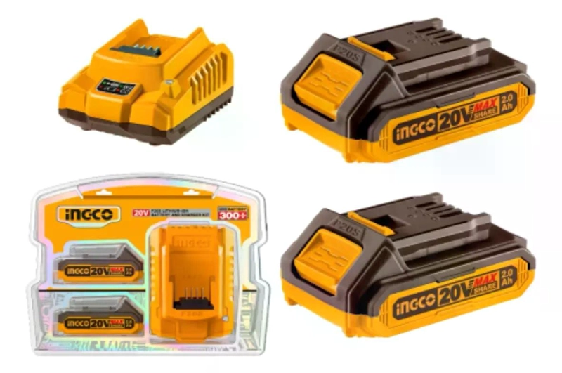 SET DE 2 BATERIAS INGCO 2 AH + CARGADOR NORMAL 20V FBCPK1222 - 5