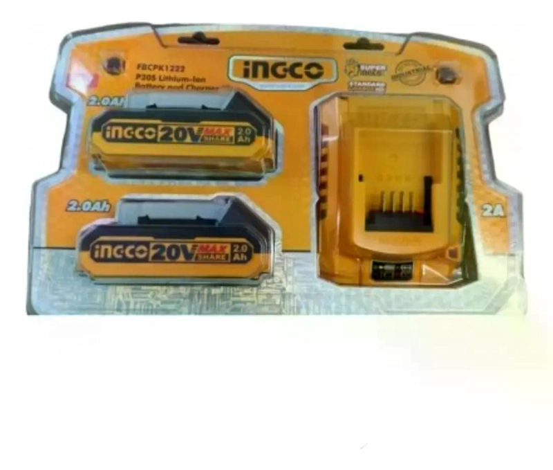SET DE 2 BATERIAS INGCO 2 AH + CARGADOR NORMAL 20V FBCPK1222 - 6