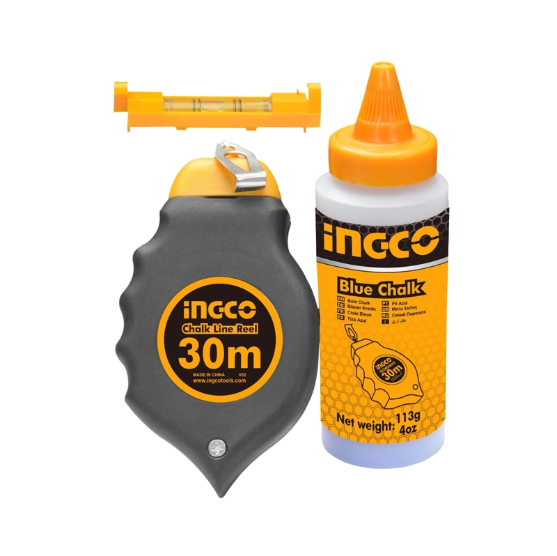 SET HERRAMIENTAS INGCO TIZADOR 30M TIZA 113G NIVEL HCLR0130 - 2