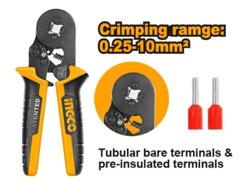 CRIMPEADORA INGCO TERMINALES INDUSTRIAL 0.25-10 MM 160 MM/6 P - 7