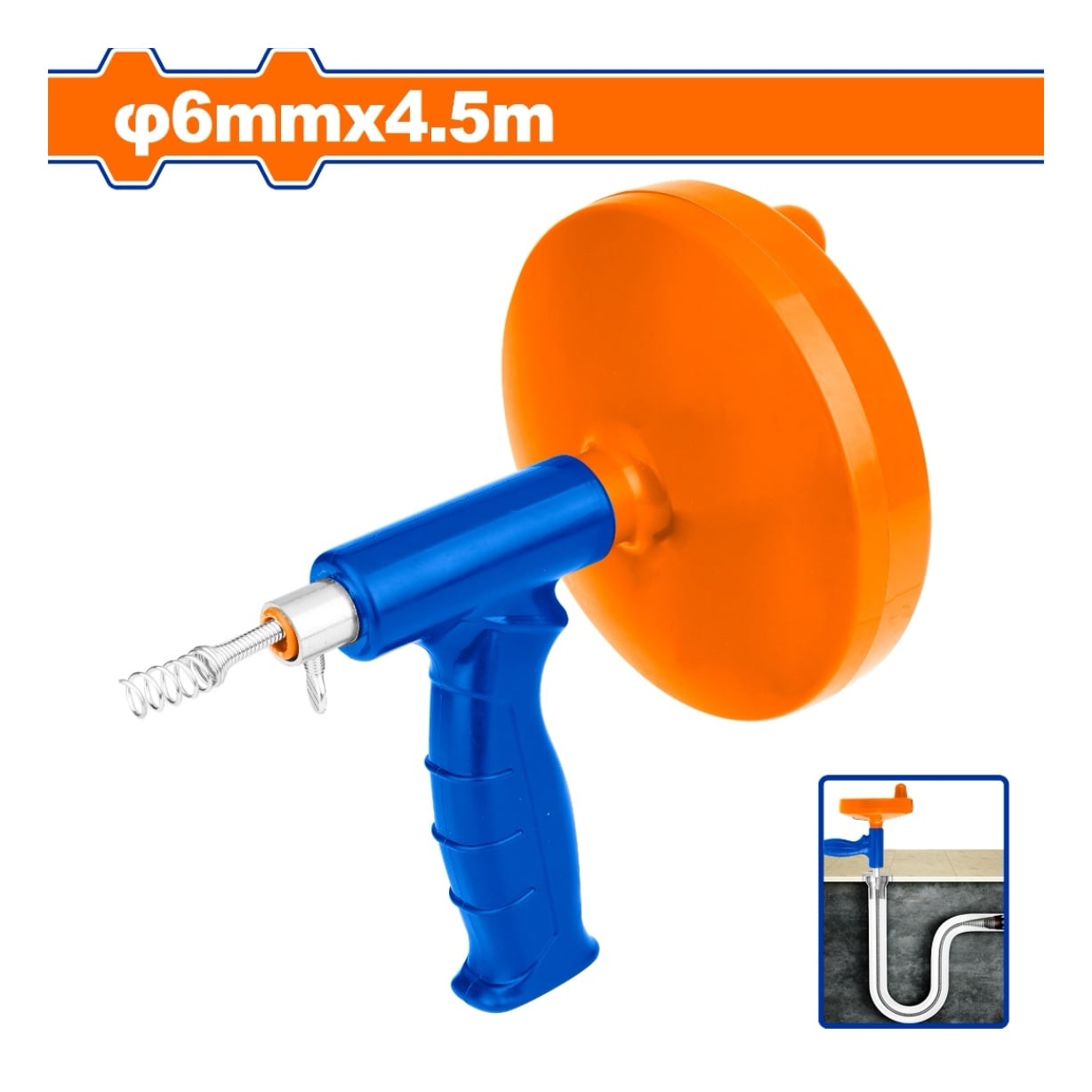 DESTAPADOR WADFOW DRENAJE TIPO PISTOLA 6 MM 4.5M WDD3345 - 1