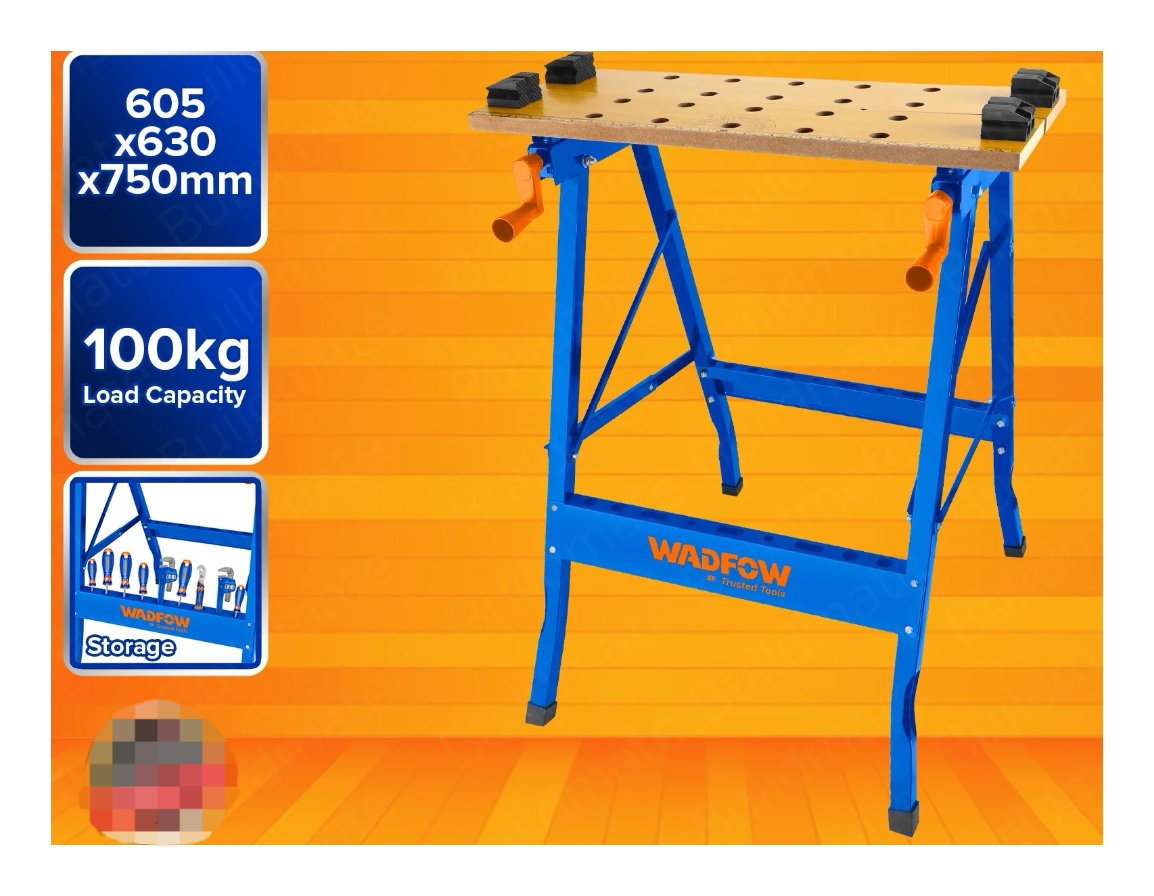 BANCO WADFOW TRABAJO PLEGABLE 100 KG 60X63X75 CM WWE1525 - 2