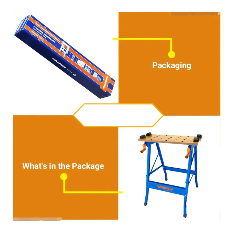 BANCO WADFOW TRABAJO PLEGABLE 100 KG 60X63X75 CM WWE1525 - 4