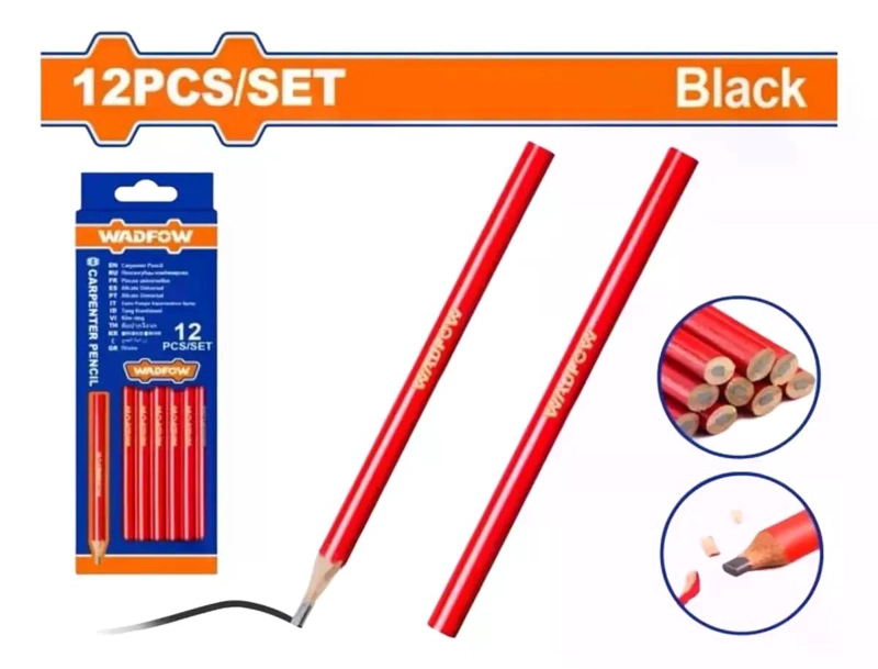 SET DE 12 LAPIZ CARPINTERO NEGRO WADFOW WMQ1512 NEGRO - 2