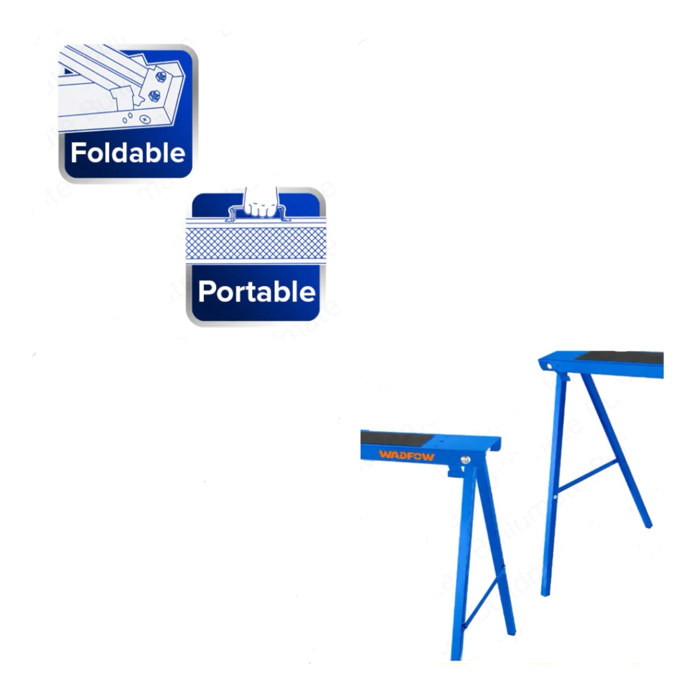 SET 2 CABALLETES WADFOW PLEGABLES 100 KG 99X48X78 CM WDZ1510 - 2