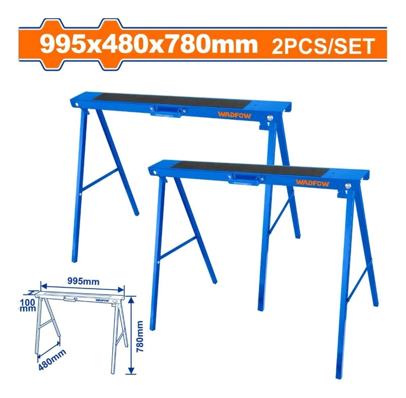 SET 2 CABALLETES WADFOW PLEGABLES 100 KG 99X48X78 CM WDZ1510 - 5