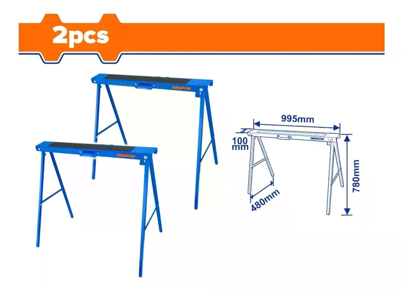 SET 2 CABALLETES WADFOW PLEGABLES 100 KG 99X48X78 CM WDZ1510 - 6