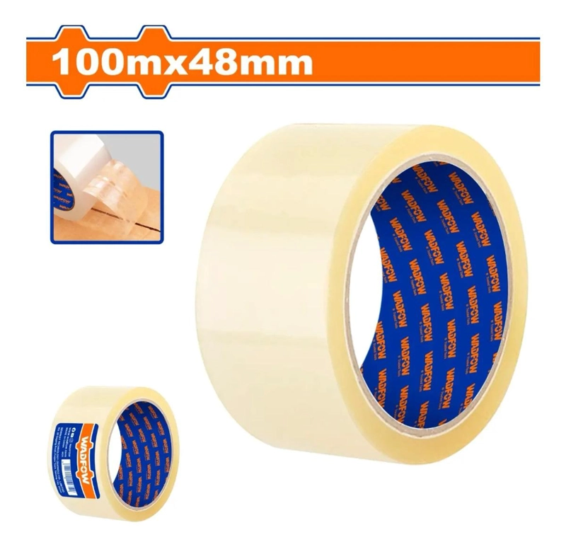 CINTA ADHESIVA PARA EMBALAJE 48 MM 100 M TRANSP WADFOW COLOR TRANSPARENTE - 2