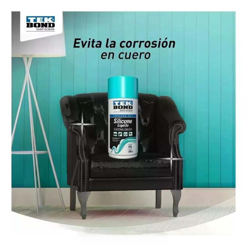SILICONA LIQUIDA EN SPRAY TEKBOND 300 ML BRILLO PROTECCION TRANSPARENTE - 4