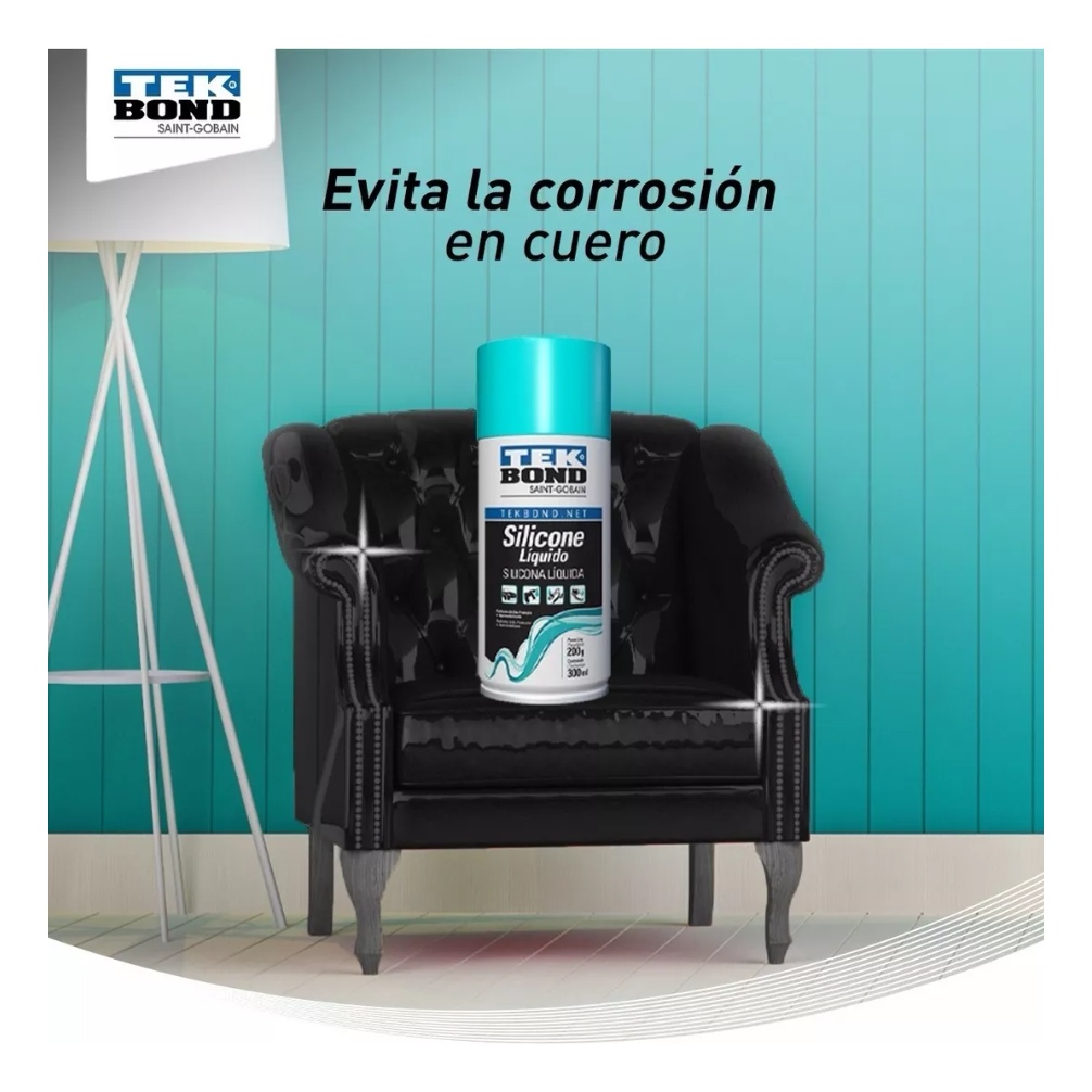 SILICONA LÍQUIDA EN SPRAY TEKBOND 300 ML BRILLO PROTECCIÓN - 4