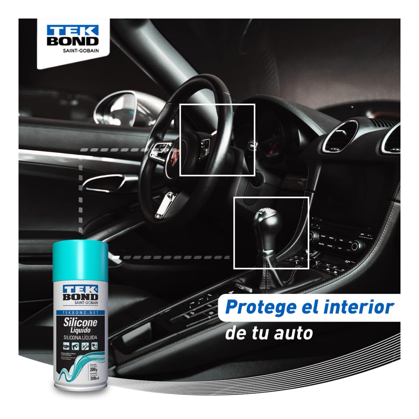 SILICONA LÍQUIDA EN SPRAY TEKBOND 300 ML BRILLO PROTECCIÓN - 6