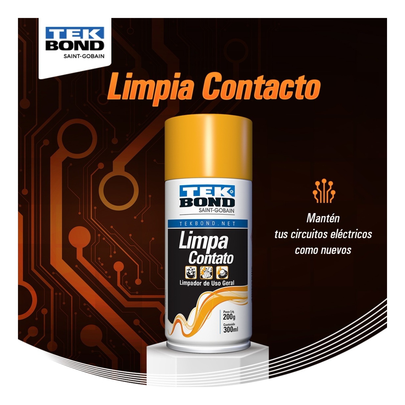LIMPIA CONTACTO ELÉCTRICOS EN SPRAY TEKBOND 300 ML - 4