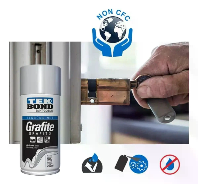 LUBRICANTE DE GRAFITO EN SPRAY 200 ML 100 GR LUBRICANTE SECO - 5