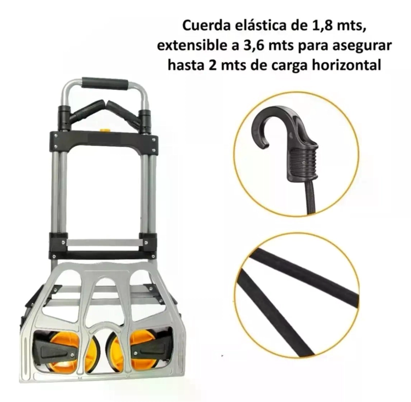 CARRO PLEGABLE SIN MARCA 150 KG 52 X 50 X 115 CM TIPO YEGUA ASA ACERO - 8