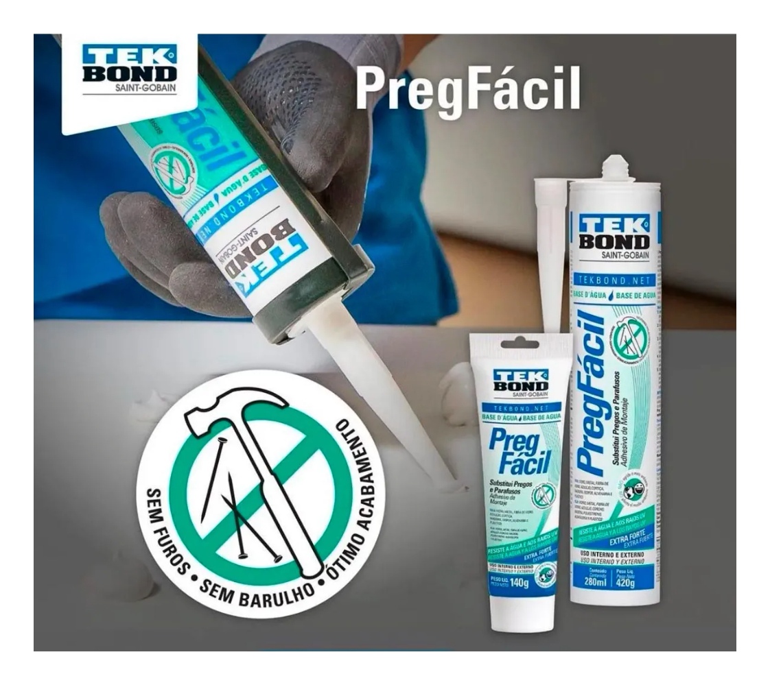 ADHESIVO DE MONTAJE SIN CLAVOS PEGA FACIL 140G TEKBOND TUBO - 4