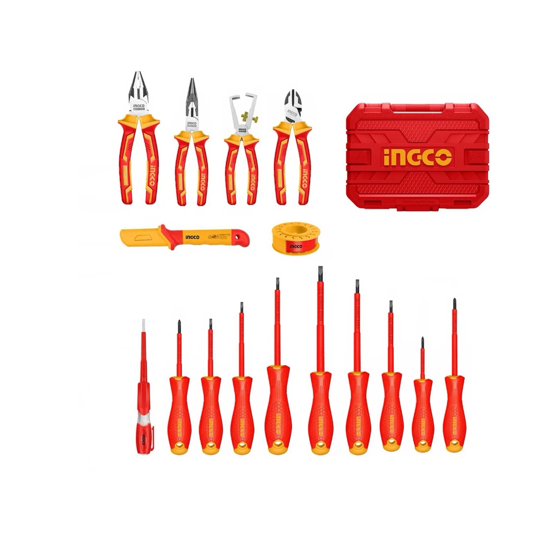 SET HERRAMIENTAS AISLADOS VDE INGCO INDUSTRI 16 PZ HKITH1601 - 1