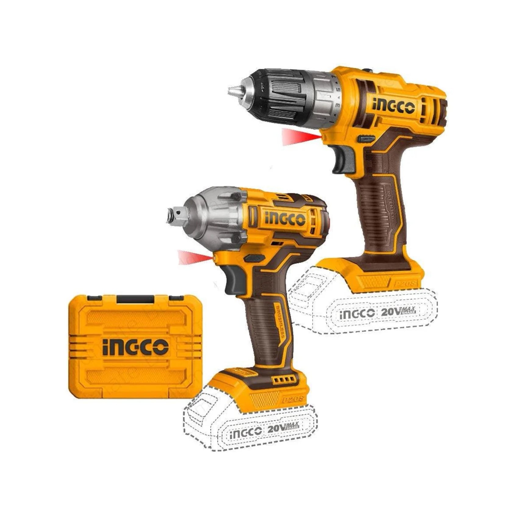 KIT INGCO PACK INAL 20 V TALADRO + LLAVE IMPAC BL COSLI230702 - 4