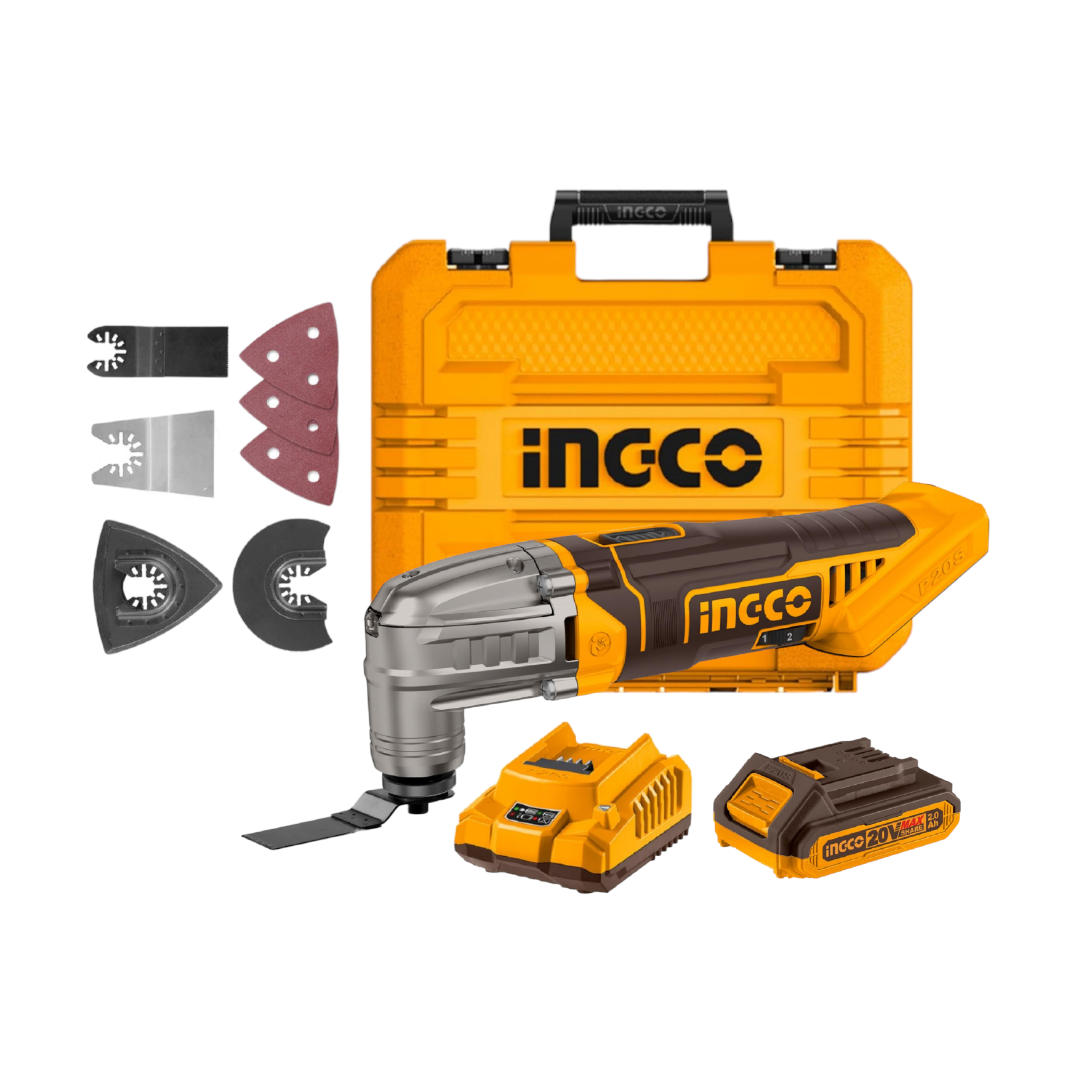 MULTICORTADORA MULTIFUNCIÓN INGCO 20V + BAT + CARG CMLI20228 - 1