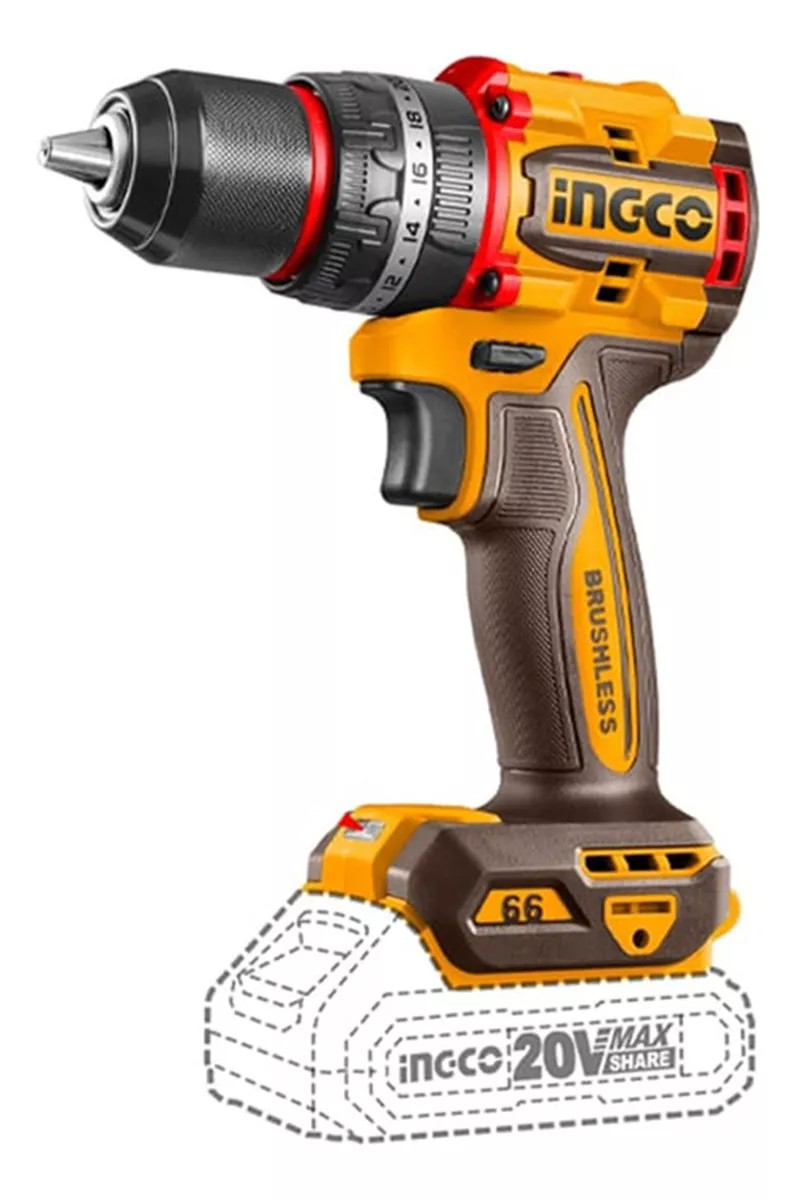 TALADRO ATORNILLADOR PERCUTOR BL 13MM 20V INGCO CIDLI206681 - 1
