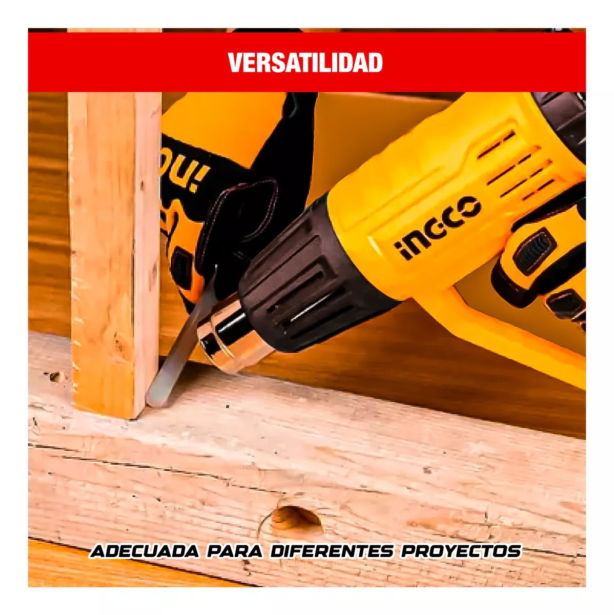 PISTOLA DE CALOR DIGITAL INGCO 2000W 50/600 C +ACC HG2000581 - 9
