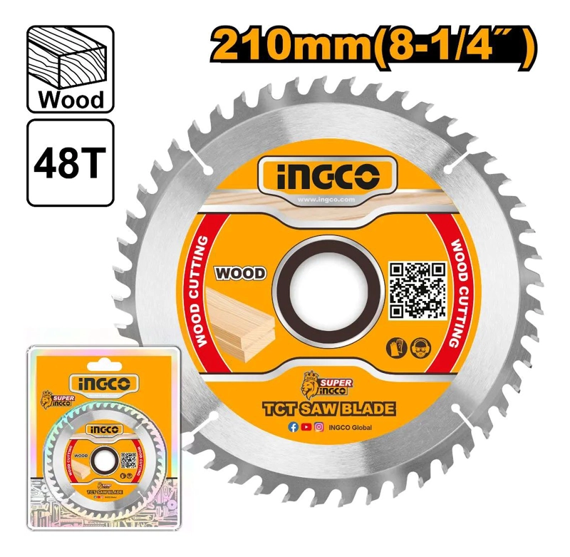 DISCO INGCO SIERRA CIRCULAR MADERA 210 MM 48T TSB121022 - 2