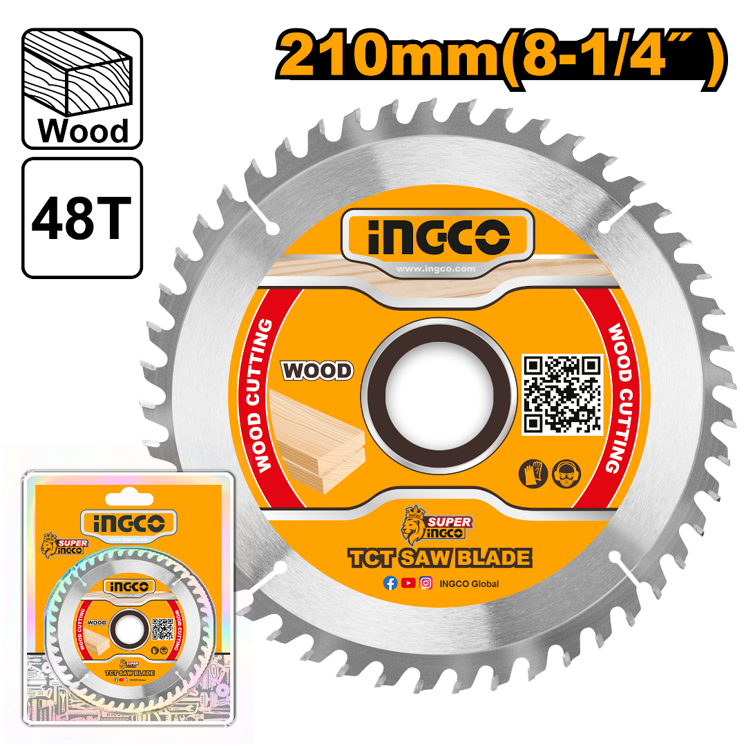 DISCO INGCO SIERRA CIRCULAR MADERA 210 MM 48T TSB121022 - 3