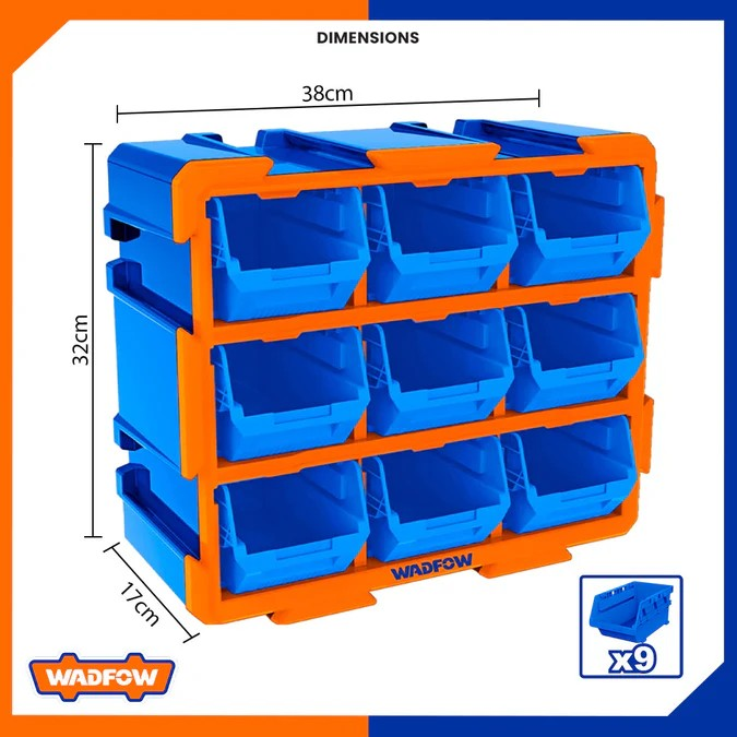 CONTENEDOR WADFOW APILABLE ALMACENAMIENTO 38X17X32 CM - 4