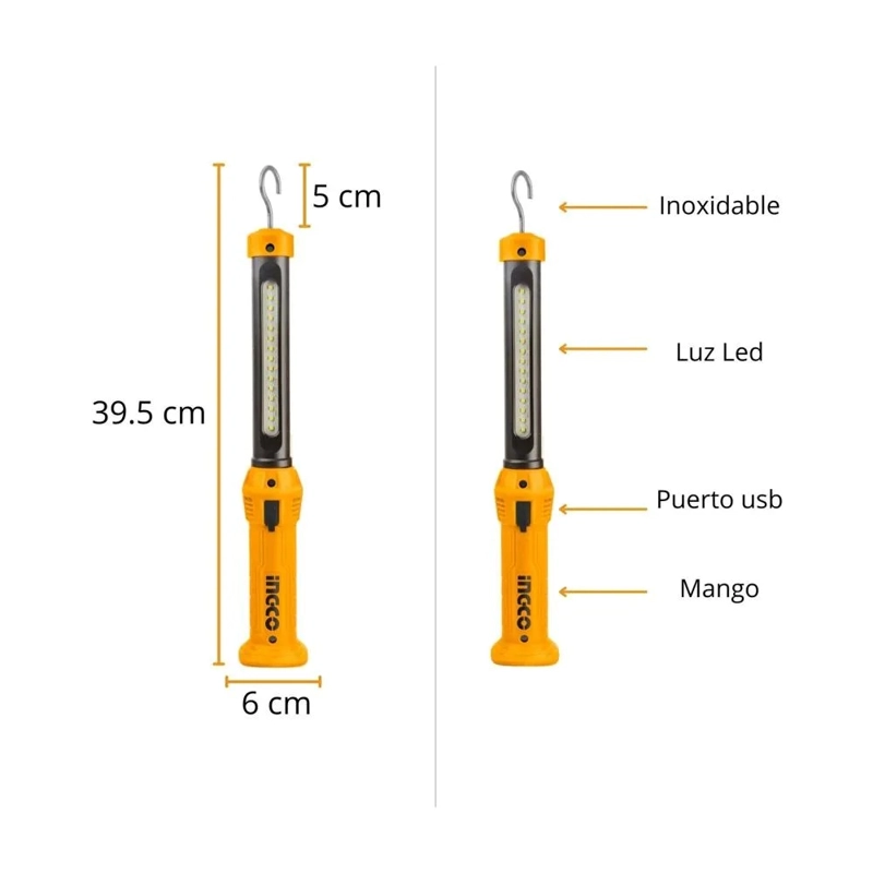 PISTOLA LLAVE IMPACTO INGCO COSLI23048 400 NM + 2 BAT + 10 DADOS + LINTERNA - 5