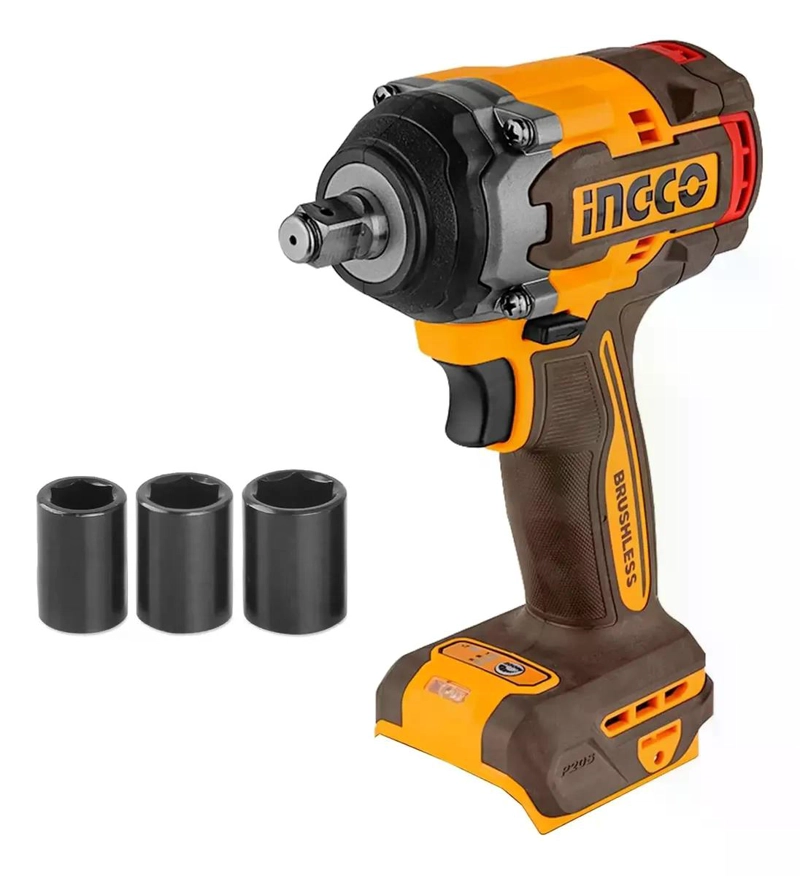 LLAVE PISTOLA IMPACTO INGCO BL 1/2 20V 500NM CIWLI20501 S/BA NARANJA OSCURO 20V - 1