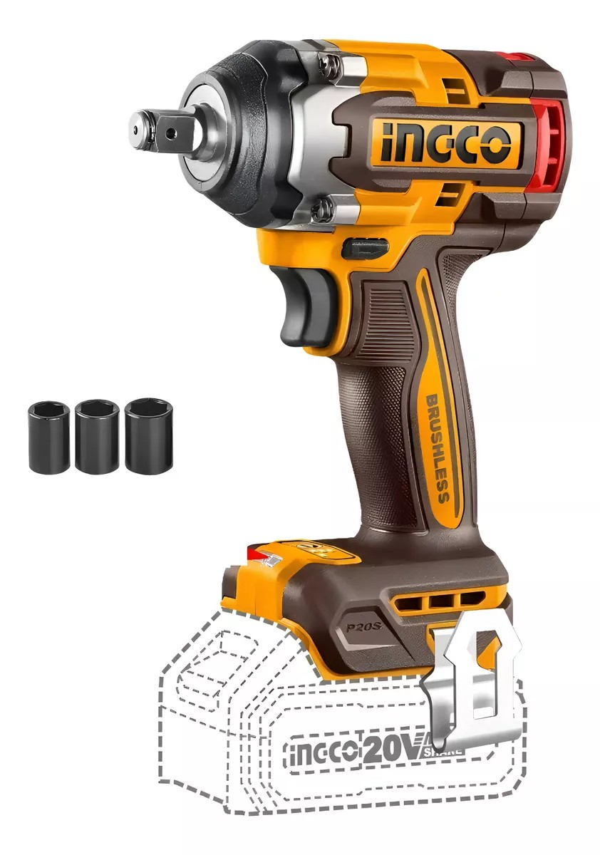 LLAVE PISTOLA IMPACTO INGCO BL 1/2 20V 500NM CIWLI20501 S/BA - 3
