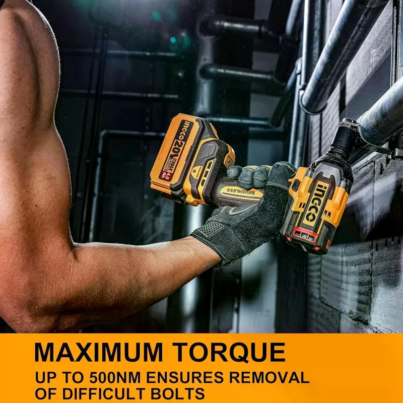 LLAVE PISTOLA IMPACTO INGCO BL 1/2 20V 500NM CIWLI20501 S/BA NARANJA OSCURO 20V - 7