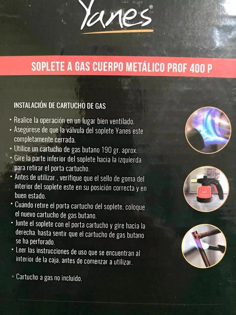SOPLETE A GAS YANES C/METAL C/PIEZO PROF 400P - 7