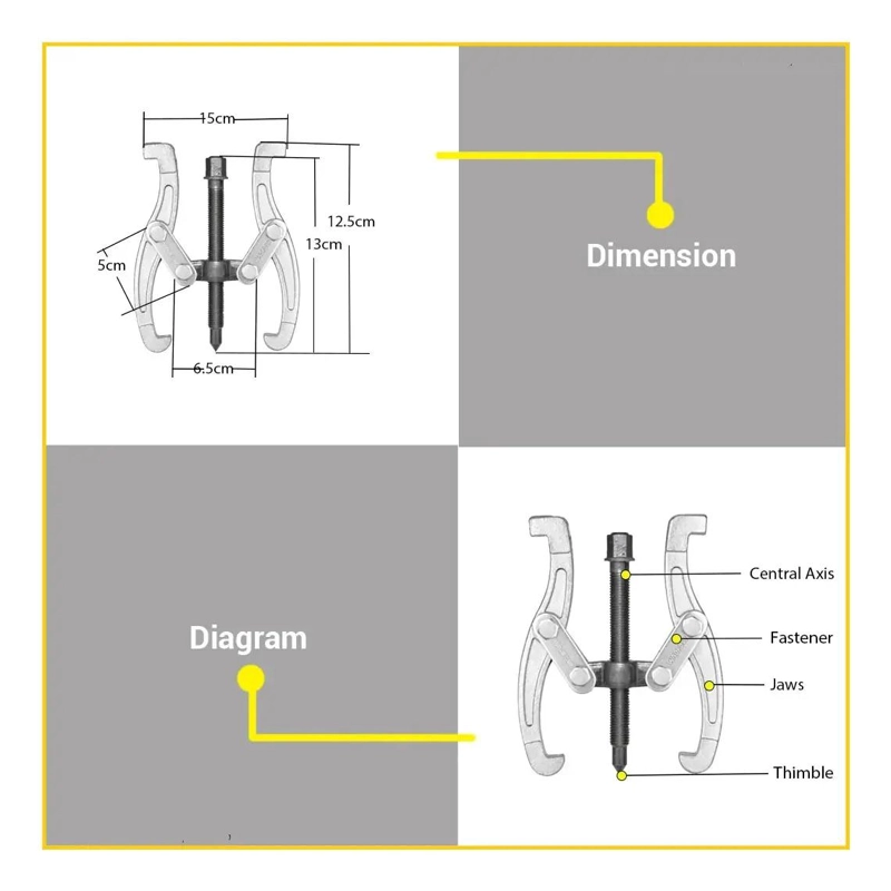 EXTRACTOR DE RODAMIENTO Y POLEA 2 PATAS 4 PULGADAS WADFOW - 6