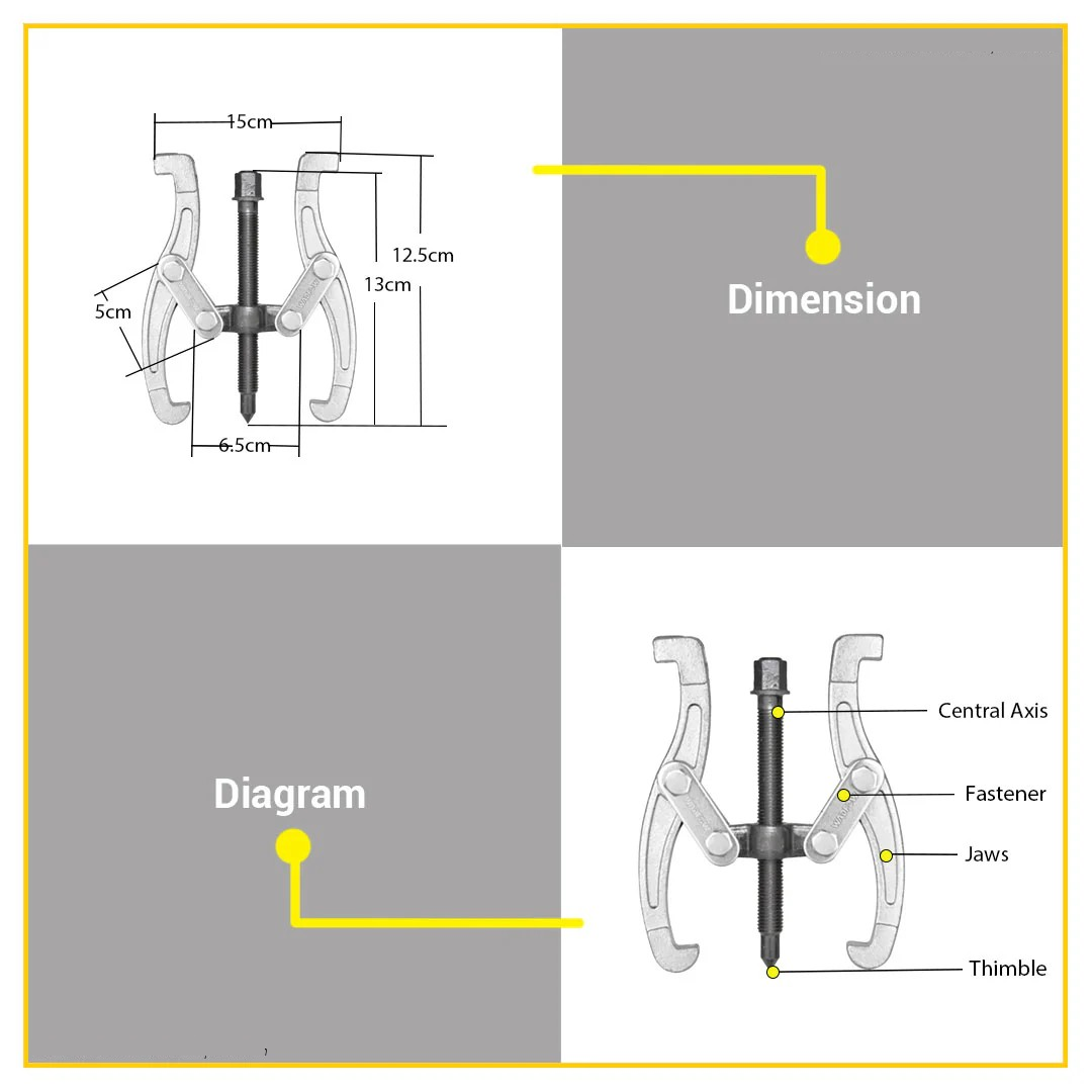 EXTRACTOR DE RODAMIENTO COJINETES 2 PATAS 4 PULGADAS WADFOW - 6