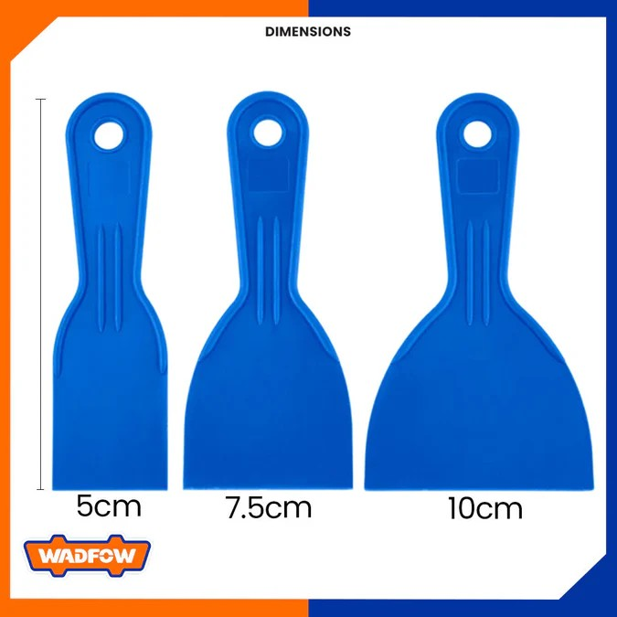 SET DE ESPATULAS PLASTICAS 3 PIEZAS 50, 75, 100 MM WADFOW - 3