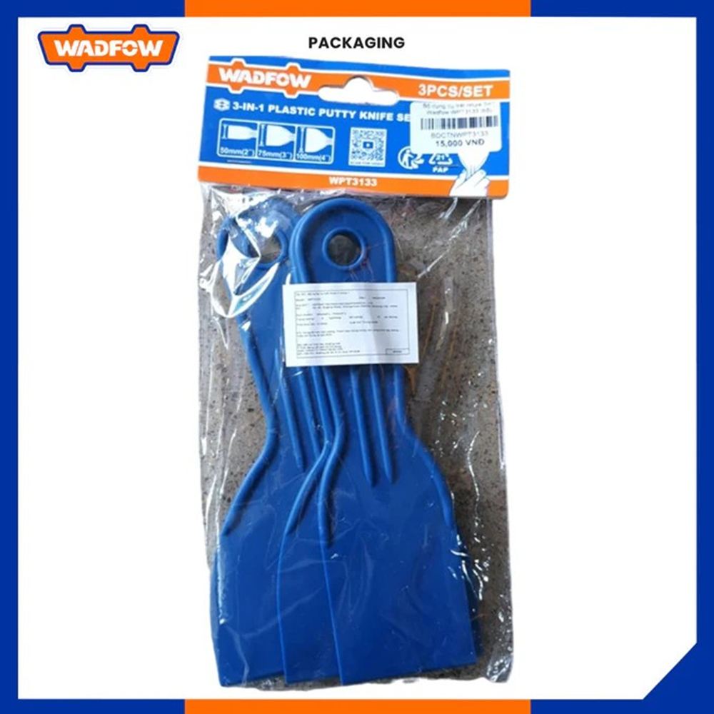 SET DE ESPATULAS PLASTICAS 3 PIEZAS 50, 75, 100 MM WADFOW - 6