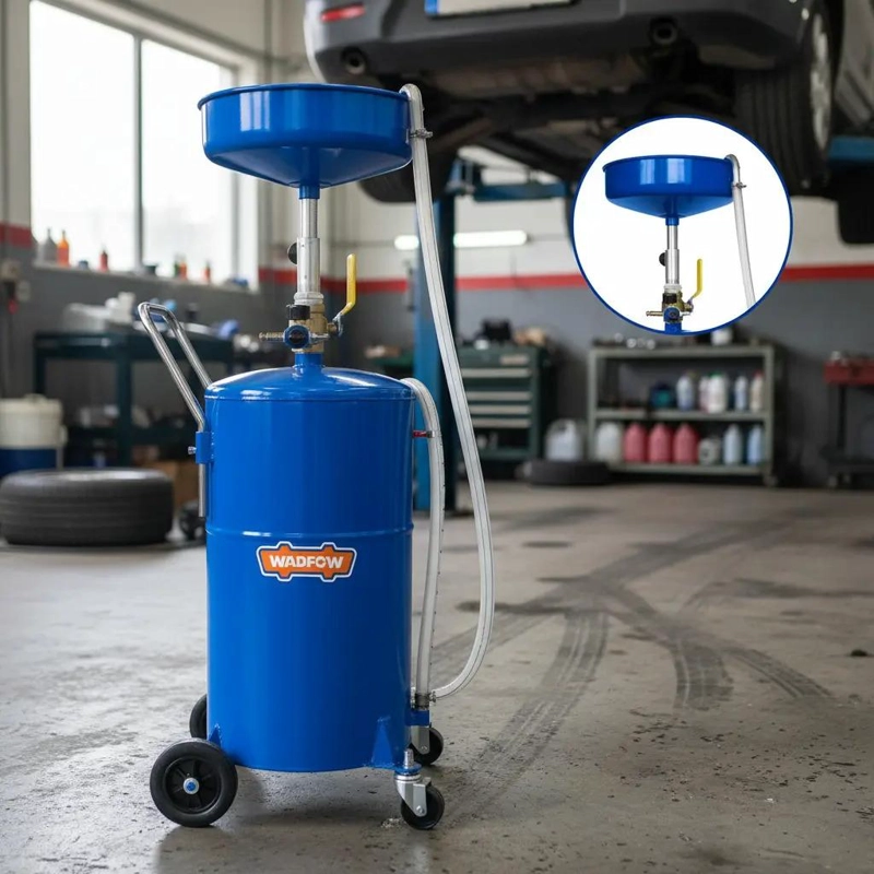 RECIPIENTE DRENAJE ACEITE AUTOMOTRIZ WADFOW PORTATIL 70 LT - 1