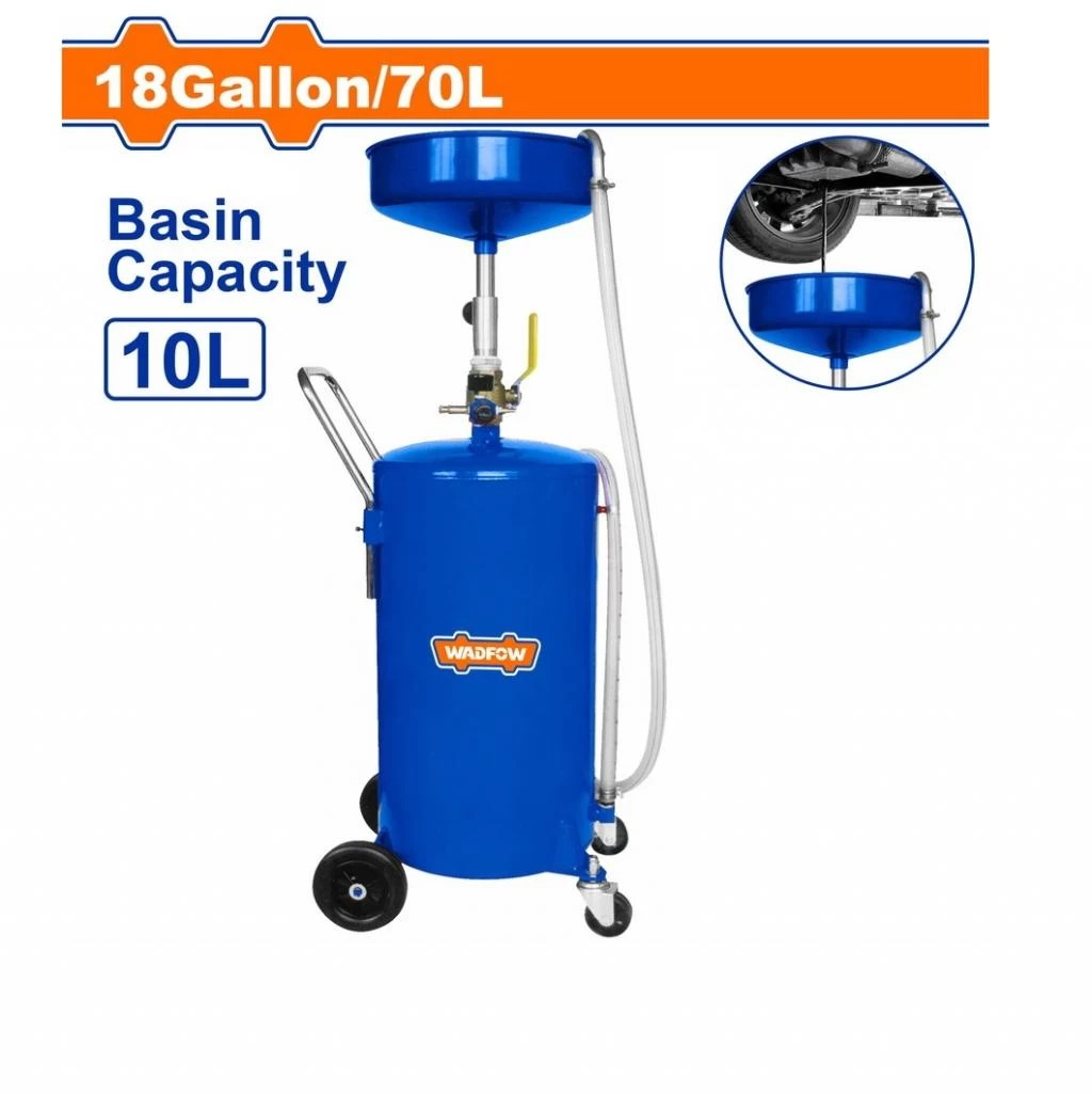 RECIPIENTE DRENAJE ACEITE AUTOMOTRIZ WADFOW PORTATIL 70 LT - 1