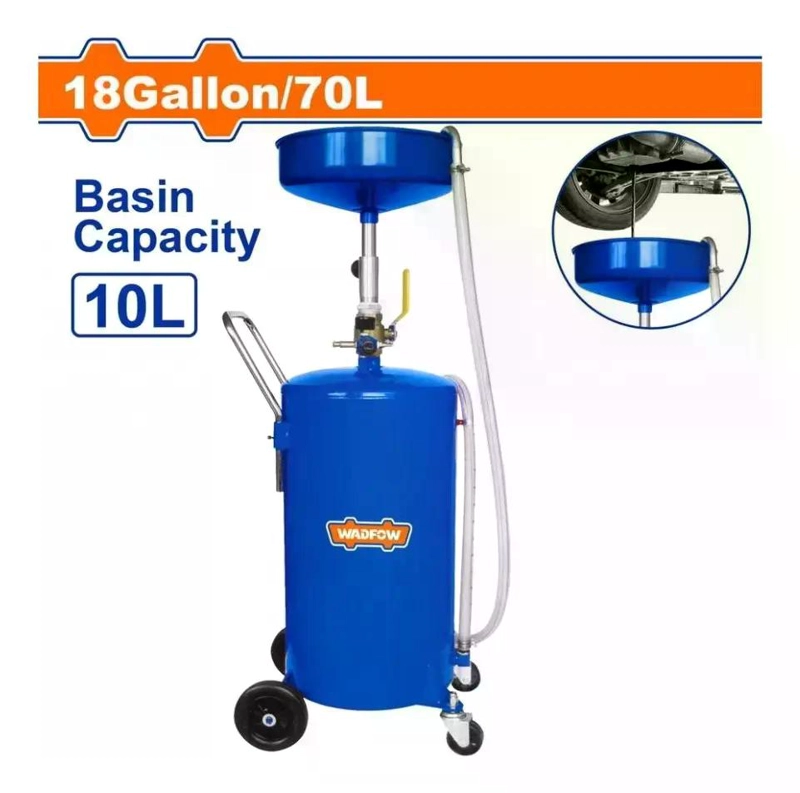 RECIPIENTE DRENAJE ACEITE AUTOMOTRIZ WADFOW PORTATIL 70 LT - 2