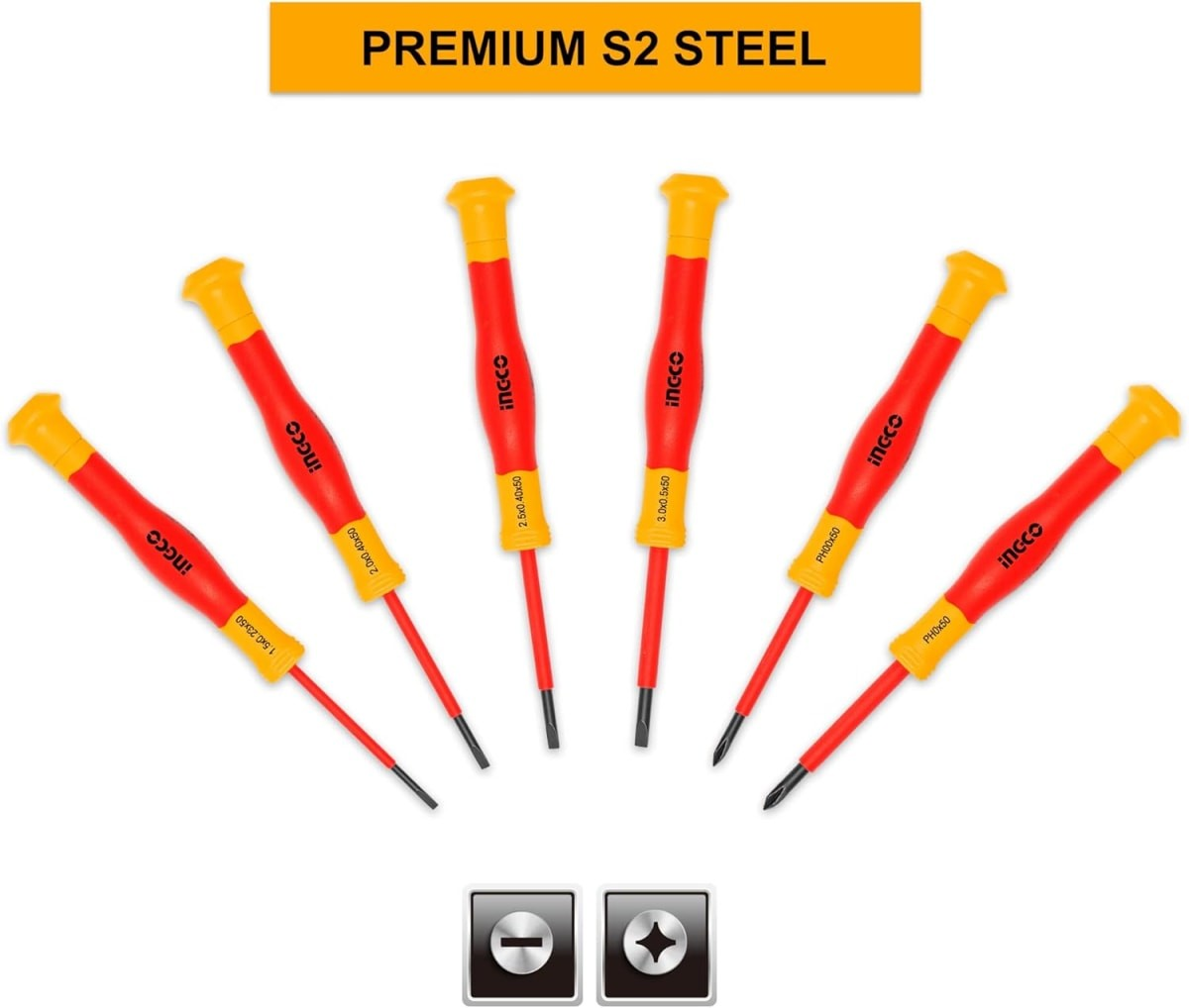 SET DESATORNILLADOR DE PRECISION AISLADO INGCO VDE 6 PIEZAS - 4
