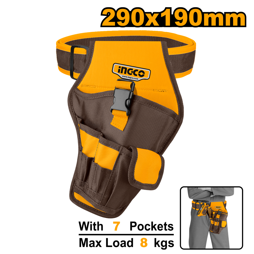 CINTURON CINTO PORTA HERRAMIENTAS TALADRO INGCO HTBP030128 - 1